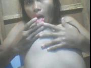 23 YEAR OLD FILIPINA GIRL MARIAN CHARIS SUCKS HER OWN TITS!