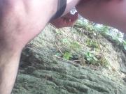 black dildo on the rock
