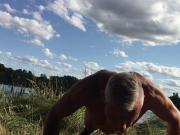 Pushups by the lake