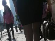 Pantyhose legs and heels of Sexy Chinese OL