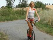 Tracy - by bike in the fields
