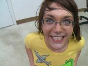 Lisa gets Cum on her Glasses