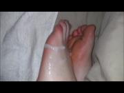 Cum her foot