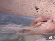 Handsome young guy washes his man eggs and big dick