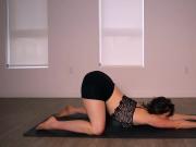 Hot teen girl doing stretching exercises