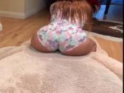 Big booty bitch teasing a teddy bear