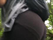 Amazing Fit Bubble Butt Ebony Teen in Spandex Shorts Candid