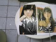 pissing on printed pic #3