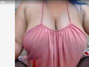 Big Tits, blue hair Beauty