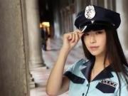 Black pantyhose lady police officer 3