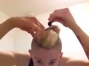 punkrock girl shaves her head