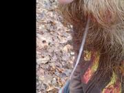 Stranger cum in mouth, wank and cum in woods, spit cum