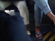 teen feet at the train