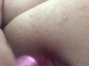 Orgasm with purple dildo