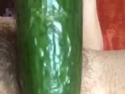 Cucumber fuck part 4 with cum