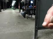 Bus stop cumshot 1