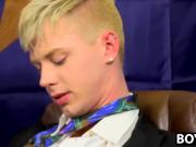 Aaron slobbering on Kylers stiff cock and taking a ride