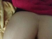 Hard creampie inside her pussy with condom on, amateur