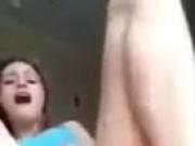 Girl masturbating while licking icecream