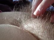 my wife sometimes likes to rub her own hairy bush!!