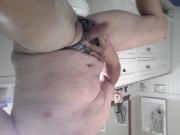 wanking in crotchless panties with cum shot