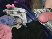 Shooting cum all over moms panties
