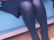 Slut turkish woman in Shiny black pantyhose
