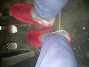 slippers in car