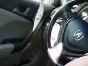 Sexy car blowjob from redhead milf