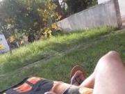 Wank at garden