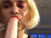 Male Slut BG with Dildo in Ass Self Filming
