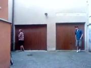 German Boys pissing outside