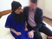 Amateur Arab babe in hijab fucked for cash