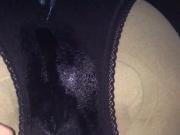 Black panty gusset fuck and cum