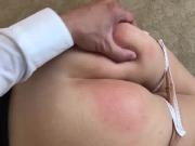 Stunning girl spanked by her Daddy