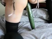 cucumber in pussy