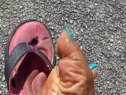 Ebony feet flip flops