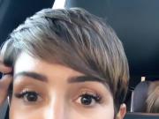 Frankie Bridge selfie in car