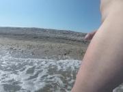 flashing at the sea beach ass and dick outdoor