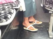 Candid mature feet in flip flops pt 2
