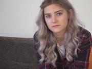 Nervous cutie Tieny Mieny shows her hymen for the first time