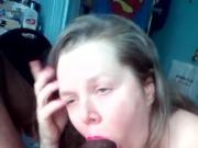 Dirty slut eats ass. Sucks big cock