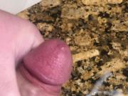Cumshot after shaving balls