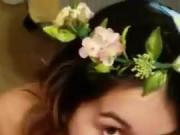 Hawaiian Flower Girl With Pierced Nipples Blowing Me Good