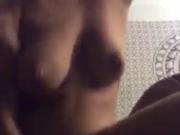 Young amateur brunette brushbating hard