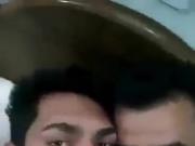 Gay lovers kissing