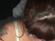 Hot tattooed goth ex gets big titties covered with cum