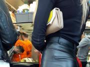 TIght leather ass teen