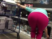 Granny Bends Her Sexy VPL Ass Over and Over