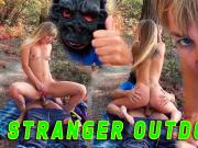 Russian Travel Girl caught by a stranger in the forest